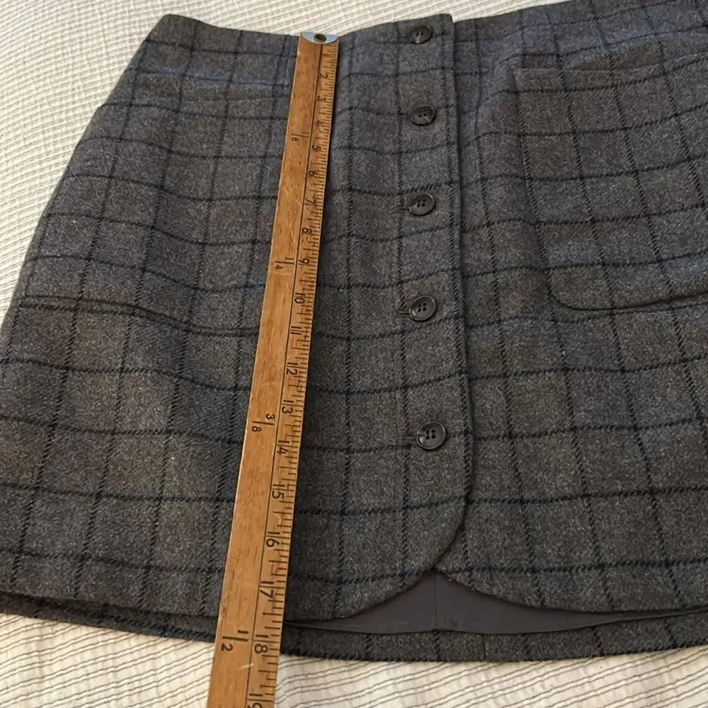 Madewell wool skirt with window pain print fully lined size 10 - Picture 7 of 8
